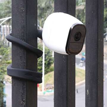 Uogw 2 Pack Flexible Twist Mount - Compatible with Arlo Pro & Ultra, Attach Camera Without Tools - Black