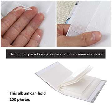 Trycooling Fabric 100 Pockets Photo Album Photo Storage Case 4x6 Photos with Clear Plastic Protector (Cactus)