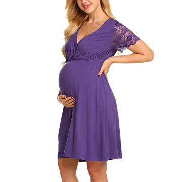 MAXMODA Maternity Nursing Gown for Hospital Comfort