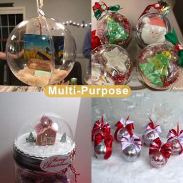 S SEEKINGTAG Clear Christmas Ornaments - 12 Pack of 120mm DIY Decor