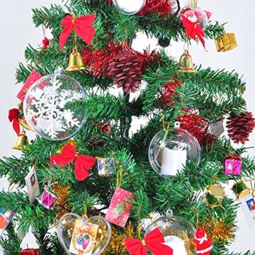 S SEEKINGTAG Clear Christmas Ornaments - 12 Pack of 120mm DIY Decor