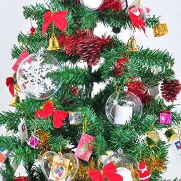S SEEKINGTAG Clear Christmas Ornaments - 12 Pack of 120mm DIY Decor