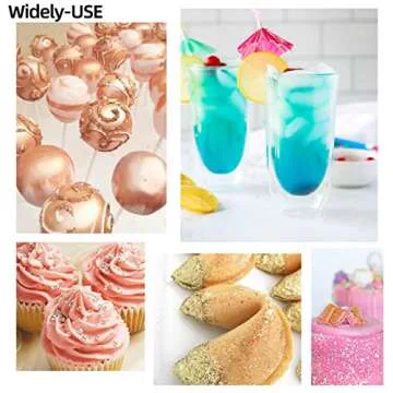 Jelife Rose Gold Edible Glitter - 5 Grams Food Grade Cake Decorating Shimmering Glitter Vegan Metallic Food Coloring Powder Sprinkle on Sparkle for Chocolates, Fondant Pops, Drinks Luster & More