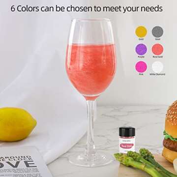 Jelife Rose Gold Edible Glitter - 5 Grams Food Grade Cake Decorating Shimmering Glitter Vegan Metallic Food Coloring Powder Sprinkle on Sparkle for Chocolates, Fondant Pops, Drinks Luster & More