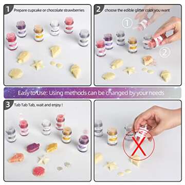 Jelife Rose Gold Edible Glitter - 5 Grams Food Grade Cake Decorating Shimmering Glitter Vegan Metallic Food Coloring Powder Sprinkle on Sparkle for Chocolates, Fondant Pops, Drinks Luster & More