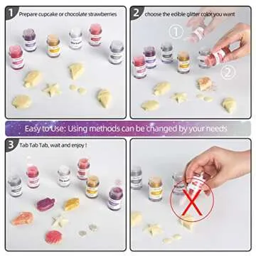 Jelife Rose Gold Edible Glitter - 5 Grams Food Grade Cake Decorating Shimmering Glitter Vegan Metallic Food Coloring Powder Sprinkle on Sparkle for Chocolates, Fondant Pops, Drinks Luster & More