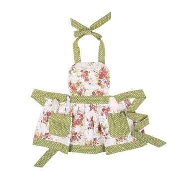 NEOVIVA Children Aprons for Kids Cooking, Baking, BBQ and Gardening, Heavy Duty Kids Aprons with Poc...