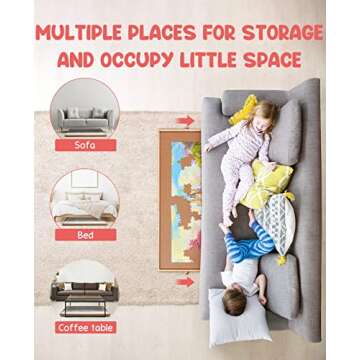 Gamenote Wooden Jigsaw Puzzle Table with Drawers & Cover Mat, 23" X 31" Portable Puzzle Board for 1000 Pieces Puzzle for Adults and Kids