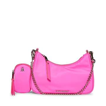 Steve Madden womens Vital-t Steve Madden VITAL T Multi Pouch Crossbody, Hot Pink, One Size US