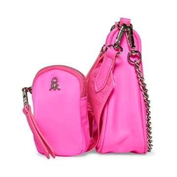 Steve Madden womens Vital-t Steve Madden VITAL T Multi Pouch Crossbody, Hot Pink, One Size US