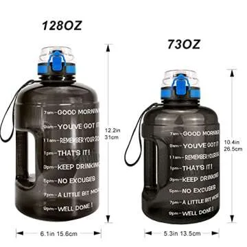 BuildLife Gallon Water Bottles with Times to Drink - Gallon Water Jug - 1 Gallon Water Bottle–128 oz Water Bottle,One Gallon Water Bottle with Time Marke for Gym(Black, 1 Gallon)