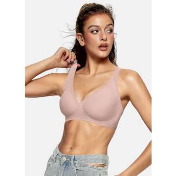 OEAK Deep V Bras for Women - Comfortable Support Seamless