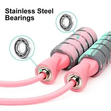 APLUGTEK Jump Rope, Training Ropeless Skipping Rope for Fitness, Adjustable Weighted Cordless Jump Rope for Men Women Kids