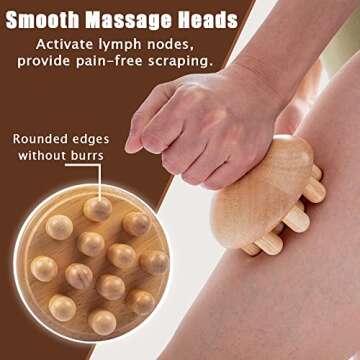 zhijiazhi Wooden Mushroom Shape Massager | Manual Wood Therapy Massage Tool, Anti Cellulite, Maderot...