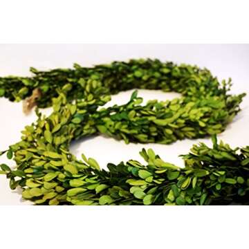 Elegant Preserved Boxwood Garland 6 ft Long - Tradingsmith