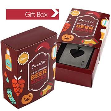 Cavertin Novelty Beer Socks and Bottle Opener, Fathers Day Beer Gifts for Men