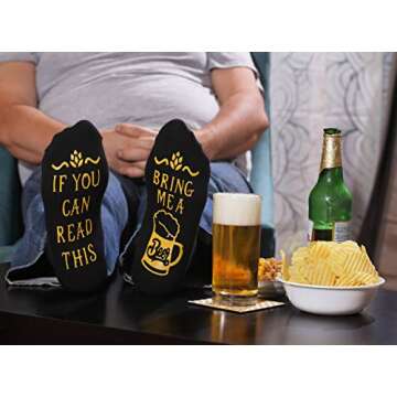 Cavertin Novelty Beer Socks and Bottle Opener, Fathers Day Beer Gifts for Men