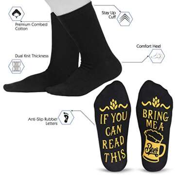 Cavertin Novelty Beer Socks and Bottle Opener, Fathers Day Beer Gifts for Men