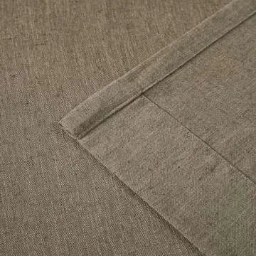 Vision Home Brown Pinch Pleated Semi Sheer Curtains Textured Linen Blended Light Filtering Window Curtains 108 inch for Living Room Bedroom Pinch Pleat Drapes with Hooks 2 Panels 9ft 40" Wx108 L