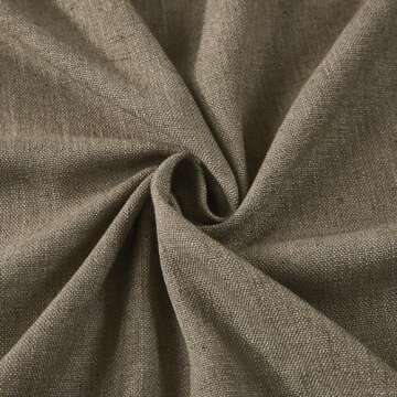 Vision Home Brown Pinch Pleated Semi Sheer Curtains Textured Linen Blended Light Filtering Window Curtains 108 inch for Living Room Bedroom Pinch Pleat Drapes with Hooks 2 Panels 9ft 40" Wx108 L