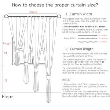 Vision Home Brown Pinch Pleated Semi Sheer Curtains Textured Linen Blended Light Filtering Window Curtains 108 inch for Living Room Bedroom Pinch Pleat Drapes with Hooks 2 Panels 9ft 40" Wx108 L