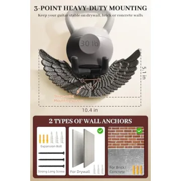 Angel Wings Guitar Wall Hanger for Musicians and Decor