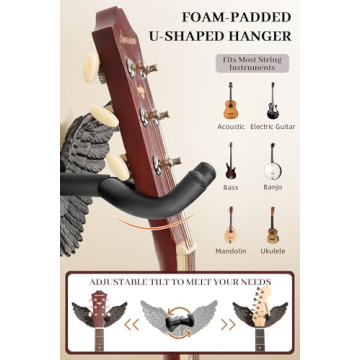 Angel Wings Guitar Wall Hanger for Musicians and Decor