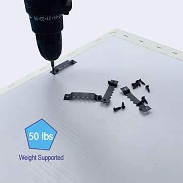 Suprom Sawtooth Picture Hangers Heavy Duty - Supports 50 lbs, 50 Pack Heavy Sawtooth Hangers with Screws, Picture Hanging Solutions for Hanging Canvas Photos Frame Clock Paintings Artwork