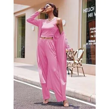 Ekouaer Women's 3 Piece Lounge Set - Comfy & Stylish