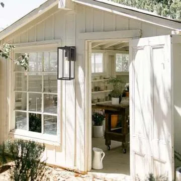 Bestshared Outdoor Wall Lantern, 1-Light Exterior Wall Sconce Light Fixtures,Outdoor Wall Mount Light, Exterior Wall Light,Outdoor Lighting Fixture, Black Wall Lamp with Clear Glass (Black, 2 Pack)