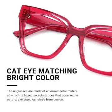 Eco-Friendly Cat Eye Blue Light Glasses for Women