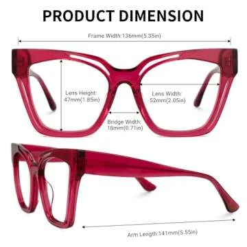 Eco-Friendly Cat Eye Blue Light Glasses for Women