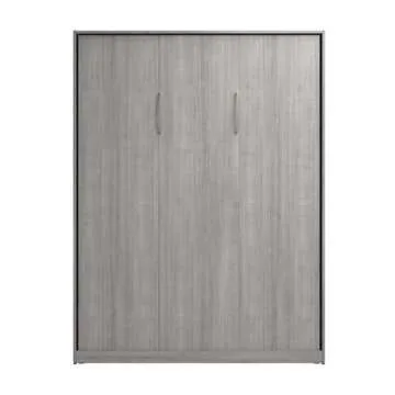 Bestar Claremont Queen Size Murphy Bed in Platinum Gray, Space-Saving Sleeping Arrangement for Multipurpose Area, Bedroom, or Guest Room