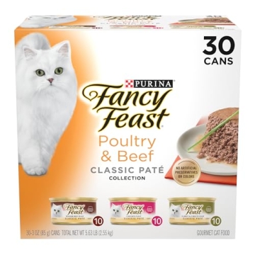 Fancy Feast Poultry and Beef Feast Classic Pate Collection Grain Free Wet Cat Food Variety Pack - (P...
