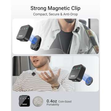 Syntech Wireless Lavalier Microphone for iPhone & Android with 40H Battery and Noise Cancelling