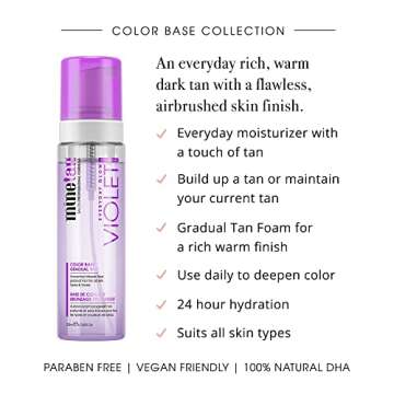 MineTan Self Tanner: Violet Gradual Self Tan Foam for Deep Tint and Hydration