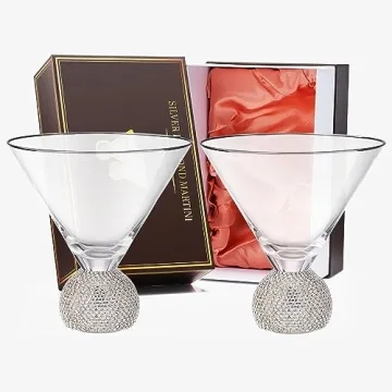 Luxury Diamond Studded Martini Glass Set of 2