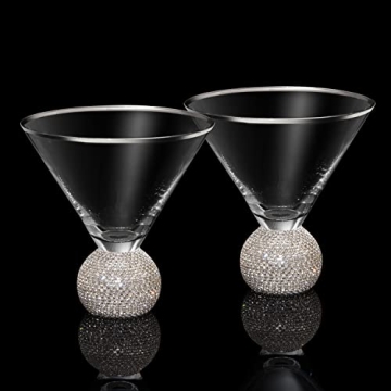 Luxury Diamond Studded Martini Glass Set of 2