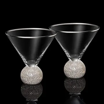Luxury Diamond Studded Martini Glass Set of 2
