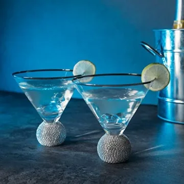 Luxury Diamond Studded Martini Glass Set of 2