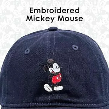 Disney Mickey Mouse Baseball Hat, Washed Twill Cotton Adjustable Cap