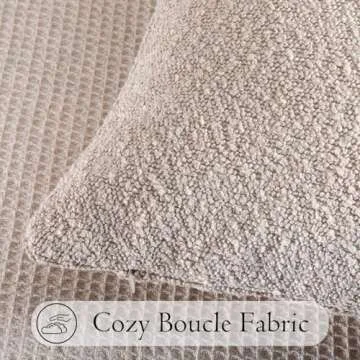 JoraLion 14x36 Neutral Textured Boucle Throw Pillow Cover, Beige Lumbar Pillow Cover Ivory Cozy Soft Cushion Case for Couch Sofa Bed Living Room Home Decor, Pack of 1 (Cover Only)