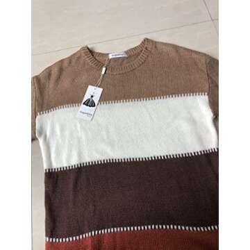 Stylish Angashion Women's Color Block Knit Sweater