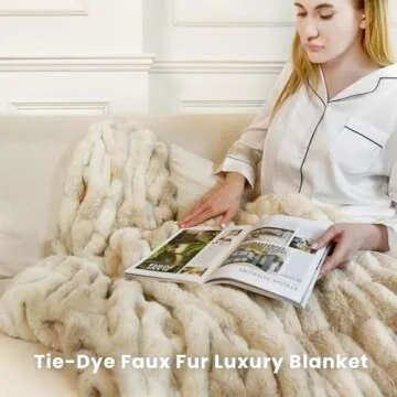 Blunique Faux Fur Luxury Throw Blanket 50x60 Inches