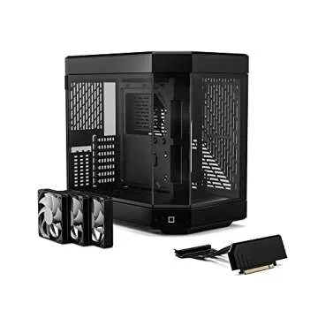 HYTE Y60 Modern Aesthetic Dual Chamber Panoramic Tempered Glass Mid-Tower ATX Computer Gaming Case with PCIE 4.0 Riser Cable Included, Black (CS-HYTE-Y60-B)