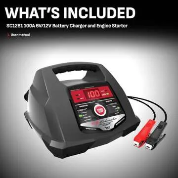 Schumacher Electric Battery Charger and Maintainer, SC1281, 4-in-1, Fully Automatic, 100 Cranking Amps, 6v and 12v Automotive Batteries - Ideal for Motorcycle, Cars, Trucks, Marine Batteries and More