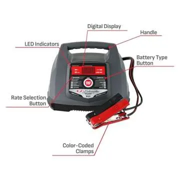 Schumacher Electric Battery Charger and Maintainer, SC1281, 4-in-1, Fully Automatic, 100 Cranking Amps, 6v and 12v Automotive Batteries - Ideal for Motorcycle, Cars, Trucks, Marine Batteries and More
