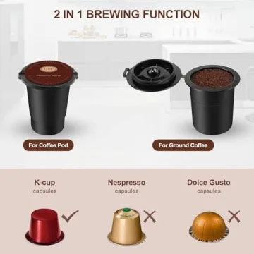 SIFENE 3-in-1 Coffee Maker for Pods Ground Coffee & Tea
