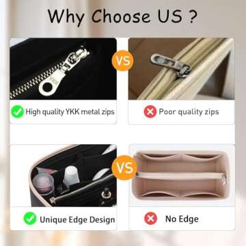 Doxo Purse Organizer Insert for Handbags & Base Shaper Combination,Tote Bag Organizer Insert Suitable to Lv Speedy 25,NeoNoe MM,Noe,Book Tote S,C.oach City 30,Long Champ Le-pliage S and More (M-Beige)