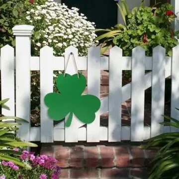 St Patricks Day Door Decorations Wooden Shamrock Hanging Sign for Holiday Farmhouse Home Front Porch and Wall Window Decor